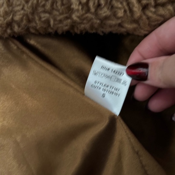 Akira teddy jacket brown sherpa hoodie coat womens size small - Picture 5 of 6